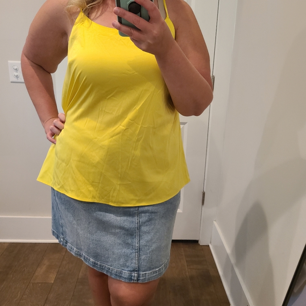 Lane Bryant Satin Bright Yelloe Cami Top